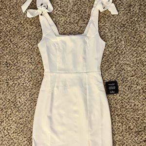 Lulu’s tie strap, white dress!